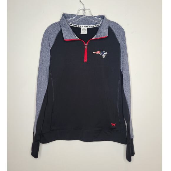 Victoria's Secret Pink NFL New England Patriots 1/4 zip pullover jacket - large - Picture 1 of 7